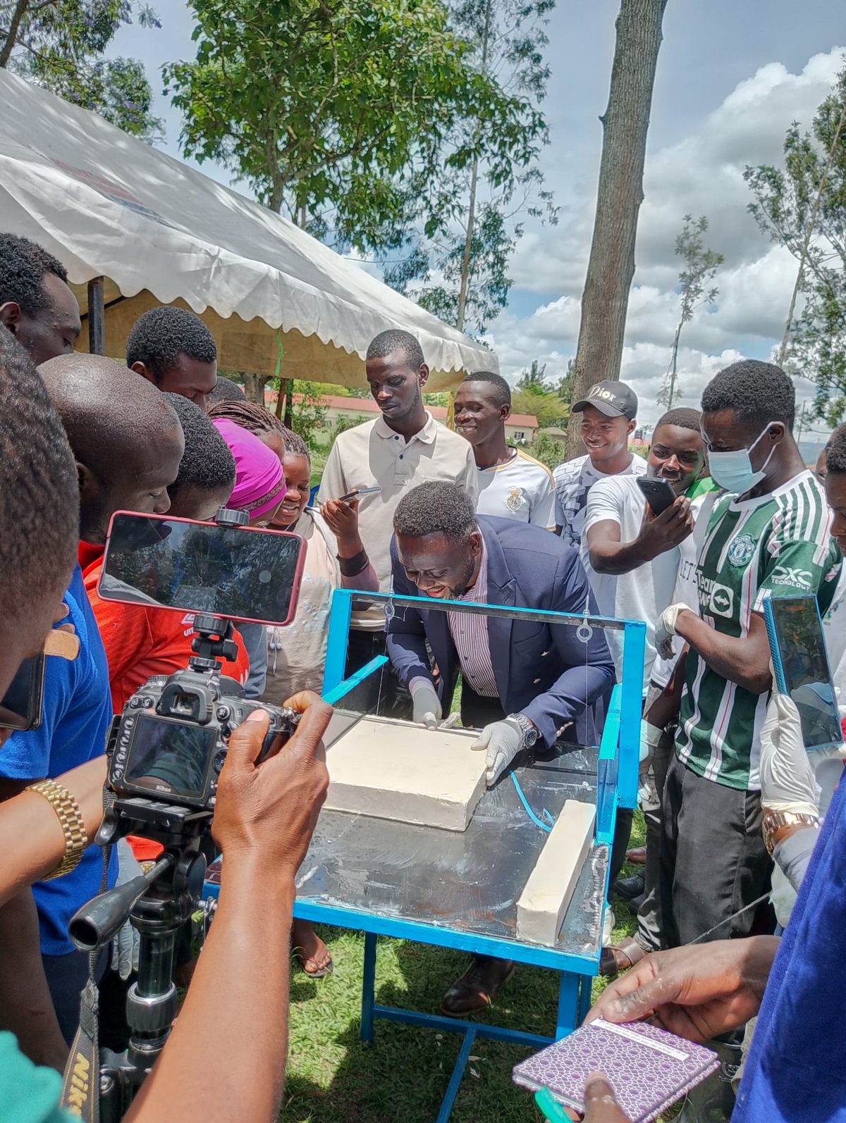 Edmund leading a community workshop on soap making