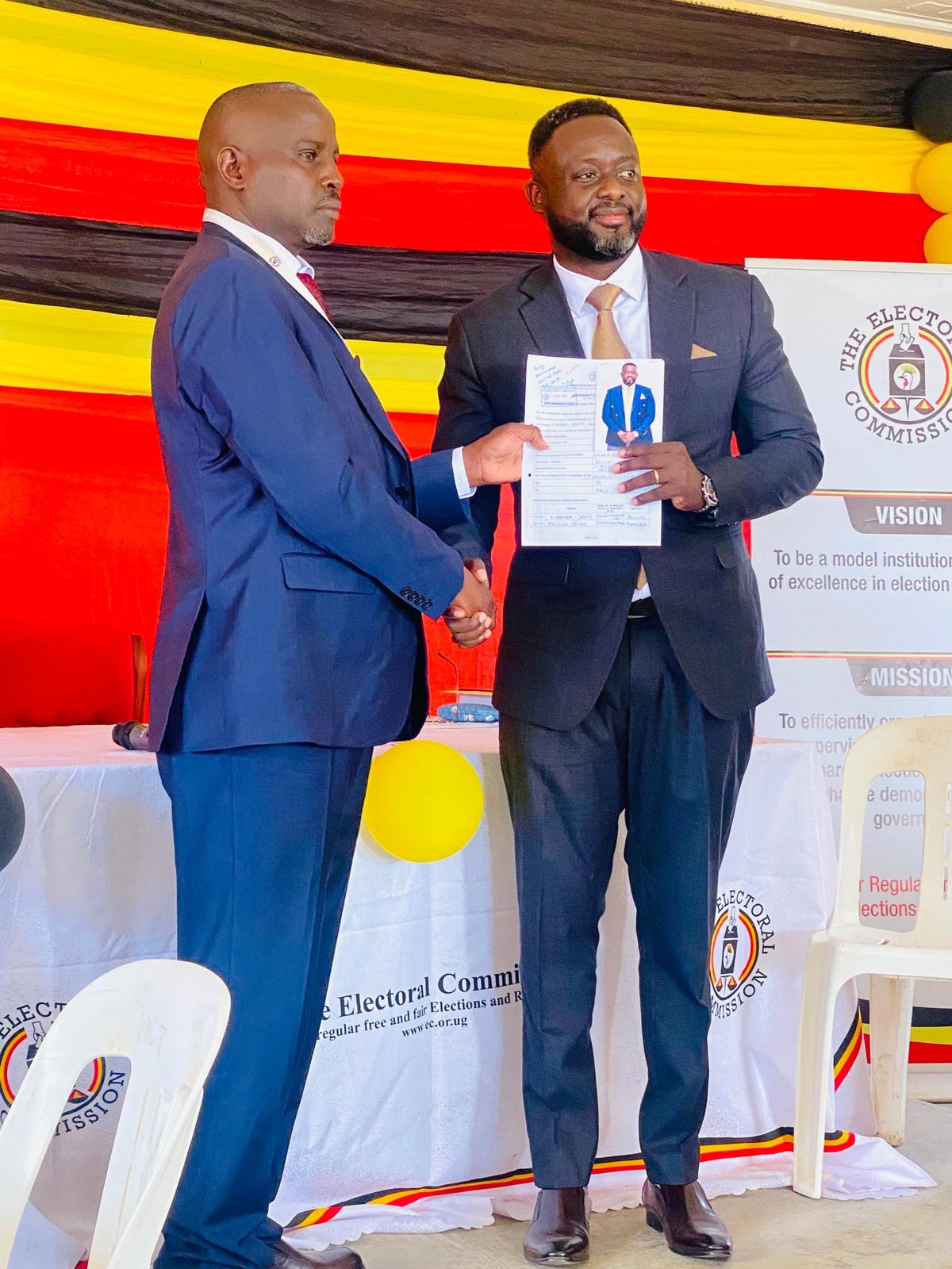 Edmund receives candidacy registration from the Electoral Commission of Uganda