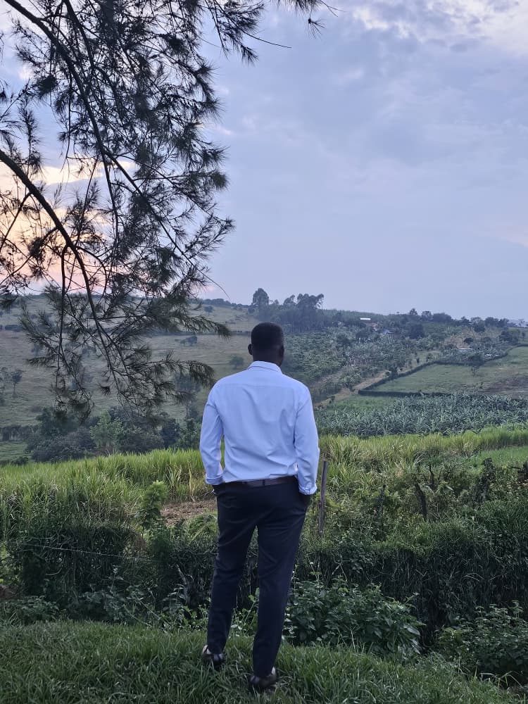 Edmund looking out over the hills of western Uganda